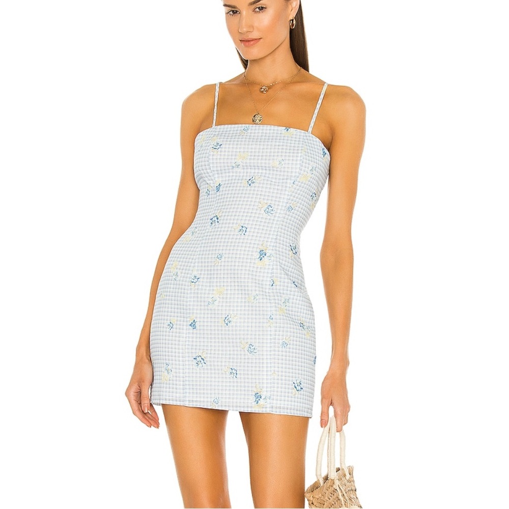 REVOLVE MAJORELLE Pearson Dress in Blue Polly Gingham